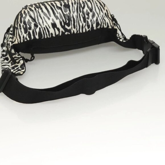 SAINT LAURENT Waist Bag Nylon Black White Auth - Picture 4 of 15